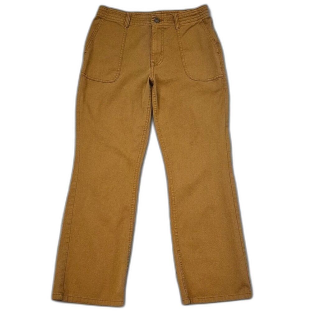 prAna Sancho Slim Pants Size 6 Mustard Brown Organic Cotton High Rise Workwear